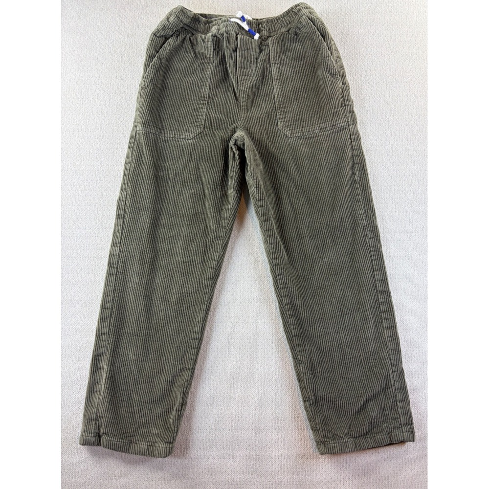 Mini Boden Kids Olive Green Corduroy Pull On Pants Elastic Waist Size 10Y